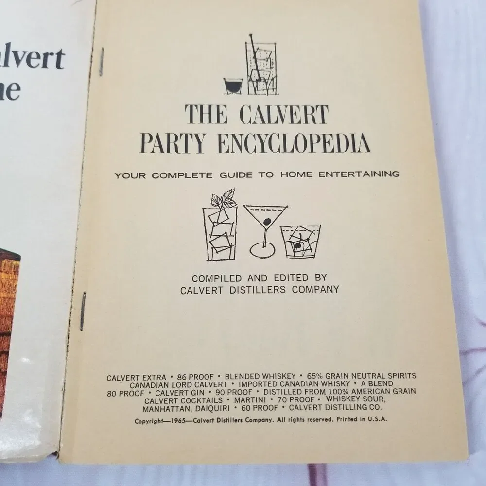The Calvert Party Encyclopedia Vintage Cocktail Recipes Bartending Drinks MCM
